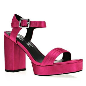 Sol Sana Women's Cathy Pink Satin Platform Sandals Size 39 EU (MSRP $165)